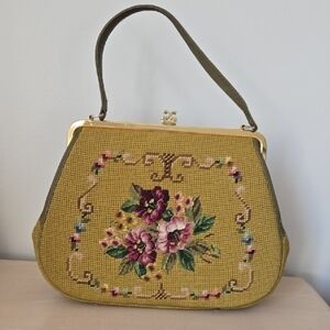 Vintage Petit Point Needlework Purse